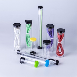 Tube d'emballage cadeau rond transparent en PC avec impression offset pour élastiques à cheveux et chouchous en soie - Product Image 4