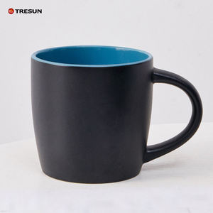 Taza de Café de Viaje de Porcelana Moderna de 12 oz, Negra Mate, Marca TRESUN, Ecológica, Promoción de Regreso a Clases, Apta para Lavavajillas - Product Image 4