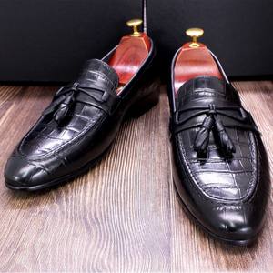 Chaussures en cuir véritable pour hommes en cuir de vache 2026, décontractées, respirantes, imprimées, pointues, plates, formelles, mocassins, chaussures pour hommes - Product Image 6