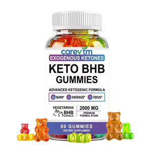 Gomitas Carev Keto BHB 2000mg, Cetonas Exógenas, Fórmula Cetogénica Avanzada, 60 Gomitas Vegetales, Quema Grasa, Aporta Energía y Apoyo a la Concentración - Product Image 1