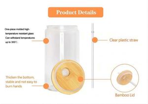 Bouteille à Boire Personnalisée en Forme de Canette 16 Oz avec Logo – Vaisselle par Sublimation 12, 16, 20, 25 Oz – Verre à Bière, Bouteille d'Eau, Tasse avec Couvercle - Product Image 3