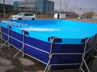 Bâche avec logo de piscine hors sol PVC piscine avec cadre métallique piscine flexible bâche pliable à haute résistance