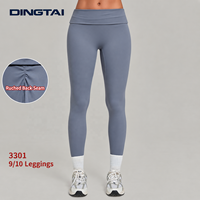 Leggings Dingtai pour femmes, taille haute, avec ceinture pliée, longueur cheville, très extensibles, respirants, pantalons de pickleball
