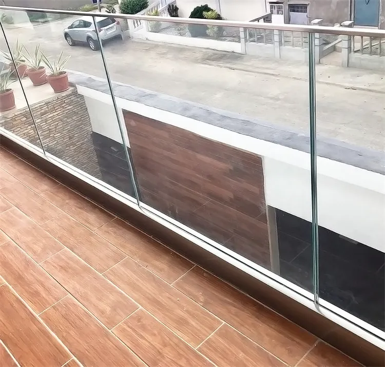 Visualizza Mate ringhiera in vetro per scale senza telaio per balcone in alluminio