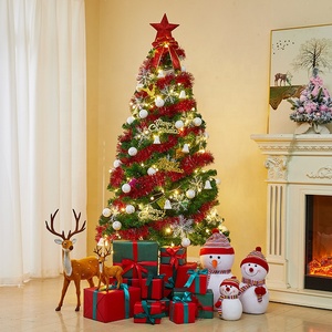 Cây thông Noel nhân tạo PVC xanh với đồ trang trí và đèn LED - Product Image 2