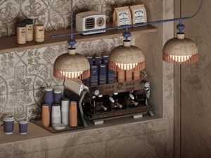 เคาน์เตอร์บาร์ร้านกาแฟแบบกำหนดเอง ทำจากไม้ MDF ดีไซน์ทันสมัย พร้อมไฟ LED สำหรับตกแต่งภายในร้าน - Product Image 5