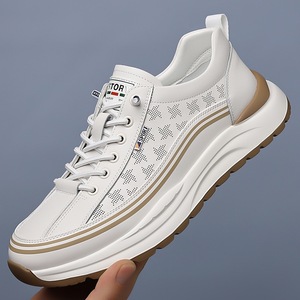 Zapatillas Deportivas para Hombre, Transpirables, Antideslizantes, Diseño con Cordones, para Todas las Temporadas, Color Blanco - Product Image 5
