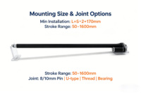 Actionneur linéaire à double étage YH8-528 DC Brush IP66 étanche 50W, course personnalisable 10-2500 mm et charge pour appareils électroménagers