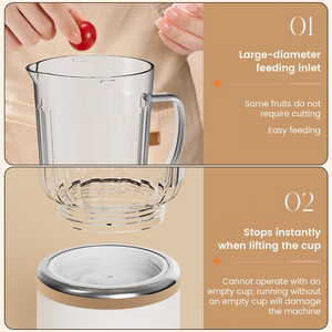 2026 Professional Stainless Steel Blades Mini Juicer <b>Portable</b> USB Rechargeable Electric <b>Blender</b> for Home Student Travel - Product Image 2