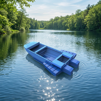 Bateau pliable modulaire en LDPE léger, transportable sur le toit de la voiture, épaissi et renforcé, écologique et recyclable, grand espace de rangement pour équipement de pêche