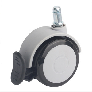 Pu <b>Caster</b> <b>Wheel</b> 2 2.5 Inch Silent Swivel For Medical Devices Threaded Stem 60mm Height Plain Bearing - Product Image 4