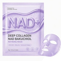 Masque facial en feuille hydratant anti-rides OEM pour peau de verre, avec NAD+, Bakuchiol, Collagène et Peptides, en hydrogel