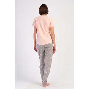 Ensemble de pyjama pour femmes, durable, col rond, manches courtes, ovale, fermeture boutonnée et taille élastique, logo personnalisable pour vêtements de maison - Product Image 1