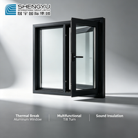 Ventana de Aluminio con Rotura de Puente Térmico, Multifuncional, Abatible y Giratoria, Apertura Interior, Doble Acristalamiento, Aislamiento Acústico para el Hogar