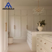 AMAZBUILD Dressing Moderne Blanc Luxe Style Shaker, Armoire Personnalisable avec Tiroirs et Placards, Montage Facile