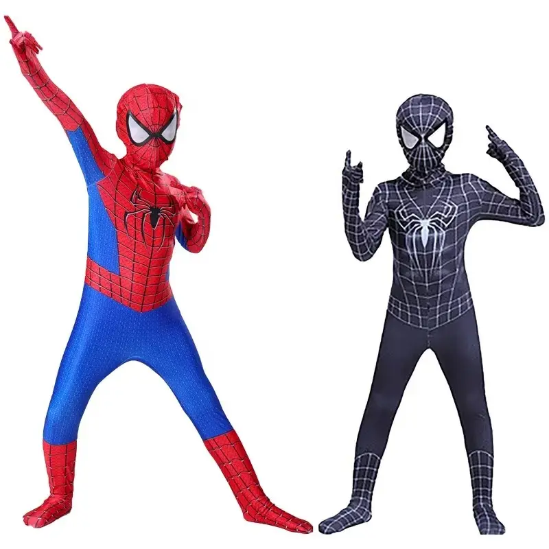 Yenilik ve özel kullanım çocuklar örümcek adam kostüm süper kahraman Spandex cadılar bayramı film Cosplay kostümleri