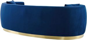 Sofá de terciopelo curvo <span class=keywords><strong>Wolff</strong></span> de alto rendimiento con tres asientos, color azul marino - Product Image 5