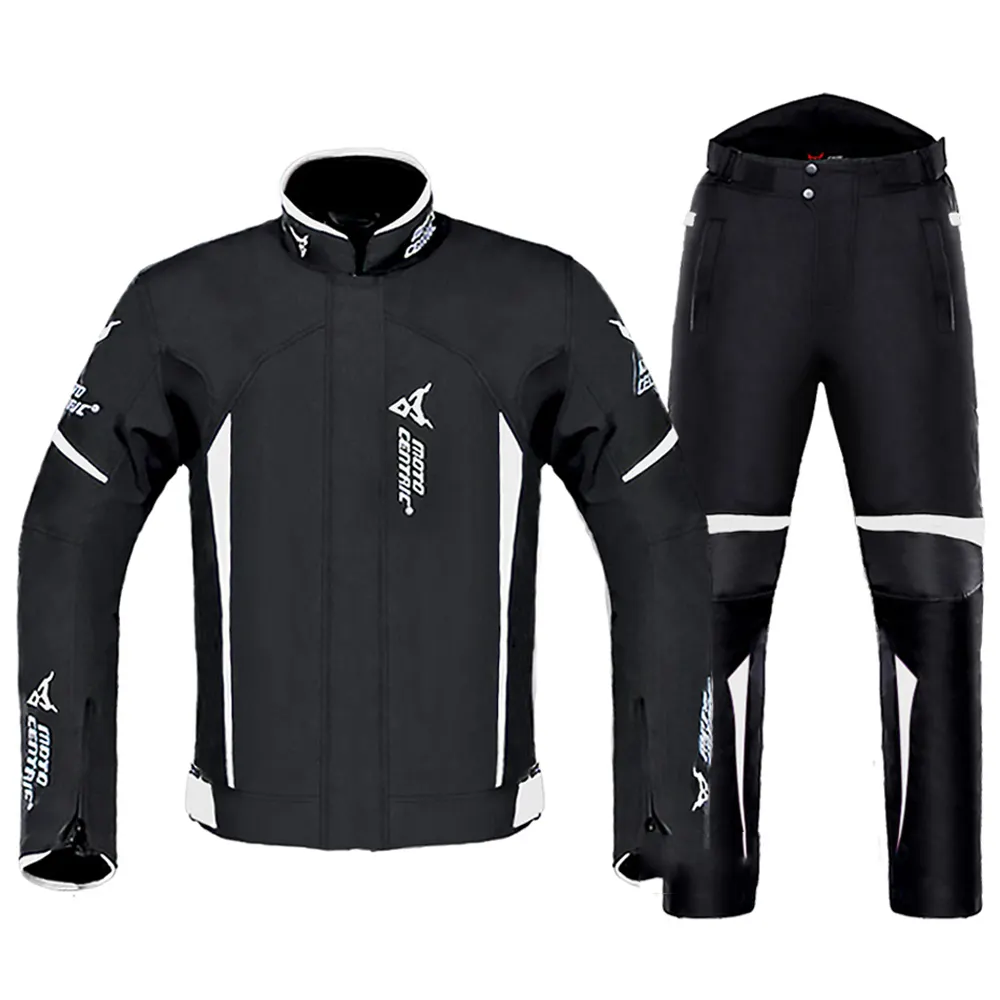 Veste Moto Homme Ensemble Moto Protection Coupe-Vent Imperméable Moto Équitation Moto Veste + Pantalon Costume Body Armor pour 4 Saisons