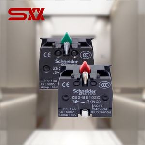 Bloc <span class=keywords><strong>de</strong></span> contact <span class=keywords><strong>auxiliaire</strong></span> Schneider XB2 ZB2BE101C (NO) & ZB2BE102C (NC) |   Accessoire à Encliqueter pour Boutons Poussoirs - Product Image 1