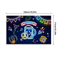 Décoration d'ambiance allemande en polyester, style néon, rectangulaire, nouveau style, fabriquée en Chine, pour le festival de la bière de l'Oktoberfest transfrontalier