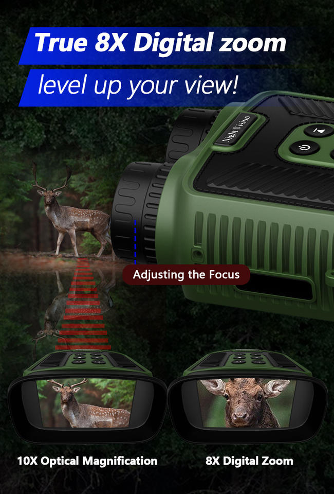 8X Digital Zoom Night Vision Binoculars - 10X Magnification