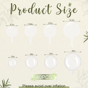 High Quality 5/10/18/24/36 Inch Transparent PVC Bubble <b>Balloons</b> Christmas Wedding Birthday Party Mother's Day Halloween - Product Image 2