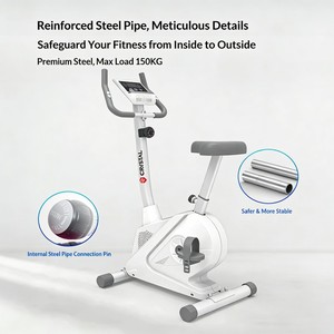 Vélo d'exercice magnétique vertical CRYSTAL SJ1508, 8 niveaux de résistance, fréquence cardiaque, support iPad, cyclisme d'intérieur à domicile, capacité 150 kg - Product Image 5