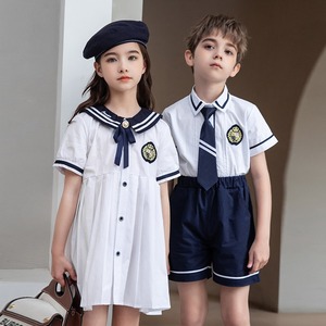 Blanc enfant fille retour à l'école robe marin Style école uniforme nouveau mignon <span class=keywords><strong>maternelle</strong></span> école uniforme conception - Product Image 1