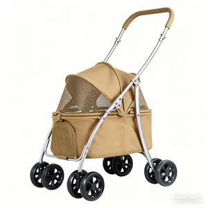 डिजाइनर डिय फोल्डेबल 4-व्हील पालतू बिल्ली और कुत्ते के साथ स्टलर रोलर - Product Image 6