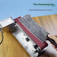 Affûteur de couteaux électrique en acier inoxydable de qualité professionnelle avec refroidissement par eau et fonction d'affûtage par courroie