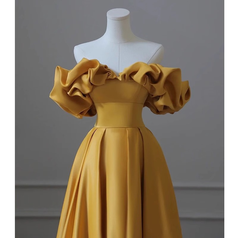 Elegant Simple Yellow Blue Women Prom Dress Off Shoulder Sleeveless Floor  Length High Quality Formal Occasion Party Female Gowns| Alibaba.com