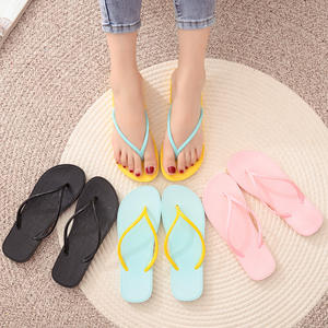 Chanclas de Moda para Mujer, Sandalias Planas de Verano Antideslizantes para Playa, Parte Superior de PVC con Estampado Colorido - Product Image 1