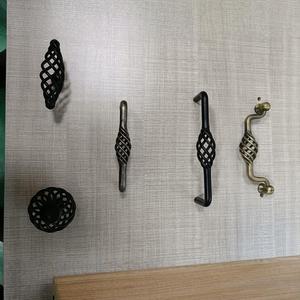 European Style Birdcage Cabinet Handle Iron Alloy <b>Black</b> Single Hole Durable Furniture Hardware - Product Image 1
