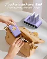 Station de charge portable 10000mAh Li-Polymère 15W Multi-Entrée/Sortie Dock de charge Câble USB-C Batterie externe en déplacement