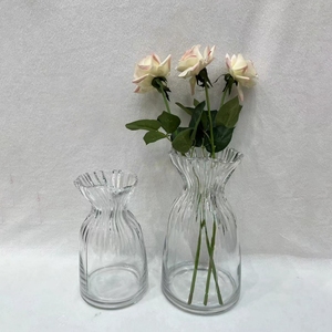 Usine directe grand Design Art déco Vase en verre transparent sur pied Vase <span class=keywords><strong>de</strong></span> table <span class=keywords><strong>de</strong></span> <span class=keywords><strong>mariage</strong></span> unique pour le salon - Product Image 3