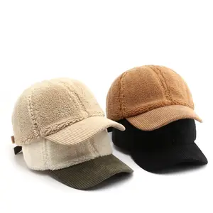 日本素色天鹅绒灯芯绒男士运动帽高品质运动帽卡车司机帽定制灯芯绒棒球帽