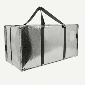 2024 Reusable Large Shopping PP Woven Storage Bags with Big Zipper Modern Outdoor Travel <b>Organizer</b> <b>Wardrobe</b> Space Applicable - Product Image 3