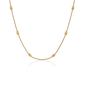 NIMAI nouveauté 18 K or planté en acier inoxydable chaîne collier bijoux perles ovales chaîne pour les femmes - Product Image 5