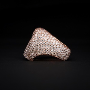 Rose Gold Heart <b>Ring</b> Iced Luxury Bling <b>Statement</b> Moissanite Rhodium Plated Hip Hop Fashion Jewelry Gift Her Elegant Romantic - Product Image 3
