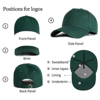 Gorras de Béisbol de Cinco Paneles de Algodón Puro con Logotipo Bordado Personalizado al por Mayor