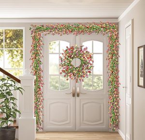 Bloemenkrans 6ft Lente Bloemenslinger Voor Mantel Het Hele Jaar Door Papieren Slinger Decor Voor Thuis Bruiloft Boog Veranda Decor - Product Image 4