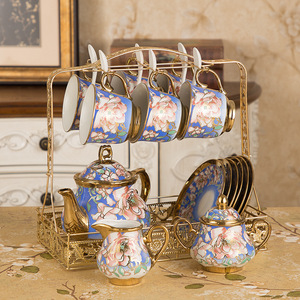 ชุดน้ำชาและกาแฟโบนไชน่า,ชุดกาน้ำชาลายดอกไม้พอร์ซเลนสินค้ามาใหม่ - Product Image 5
