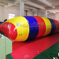 Trampoline aquatique gonflable géant commercial, PVC 0,9 mm, capacité 500 kg, plus de 10 passagers, utilisation intérieure/extérieure, garantie 3 ans