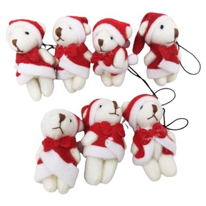 ตุ๊กตาหมีคริสต์มาส ตุ๊กตาหมีเท็ดดี้ ผ้าพลัฌ PP Cotton บรรเทาความเครียด ขนาด 4.5 ซม. ของขวัญแต่งงาน กล่องของขวัญ อุปกรณ์เสริม คริสต์มาส ซักได้ - Product Image 5