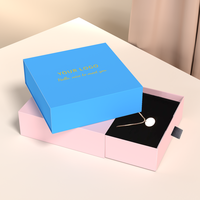 Boîte à bijoux en papier avec tiroir coulissant, personnalisable avec logo, pour boucles d'oreilles, colliers et bagues, vente en gros