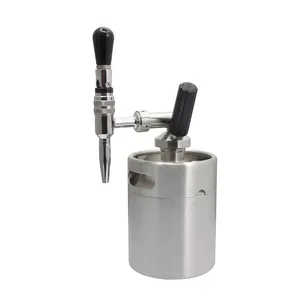 Home Keg Kit เครื่องทำกาแฟ Homebrew Nitro,ชุดเครื่องจ่ายถังสเตนเลสขนาดเล็ก64Oz/2L