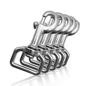 Mosquetón de gancho giratorio de correa de perro industrial de acero inoxidable con enlace de conexión y acabado anodizado para acampar y Mascotas - Product Image 4