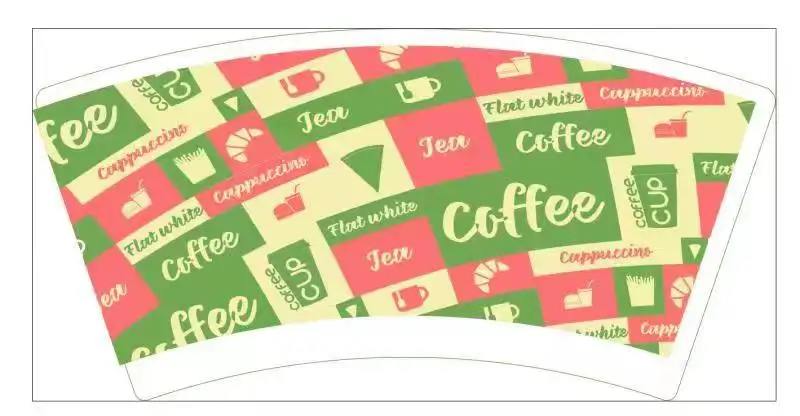 Nieuwste Pe/Pla Gecoat 4 Kleuren Ambachtelijke Koffie Papier Cup Fan Flexo Print Maken 100% Biologisch Afbreekbare Papieren Bekers