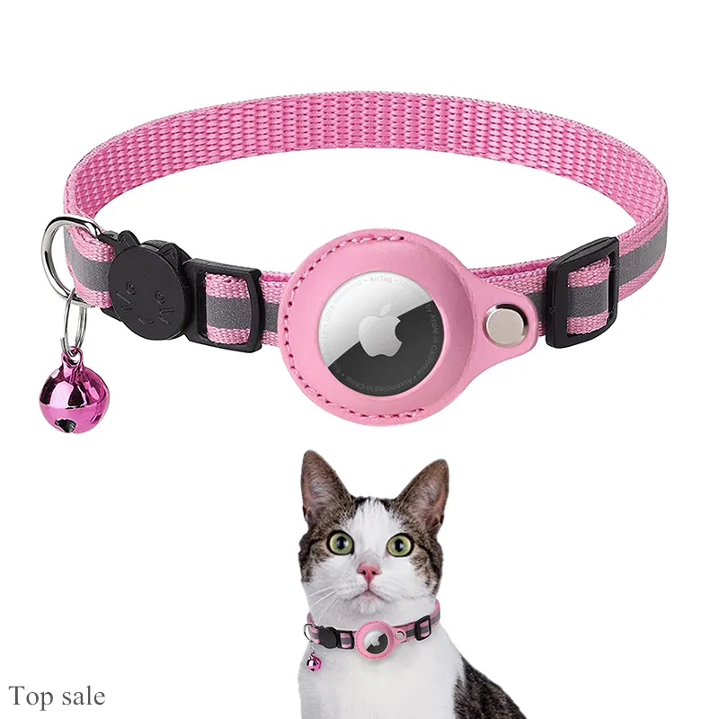Reflective dog collar cute cat necklace adjustable collar bell positioning pet collar Safe Luminous Necklace Pet Supplies