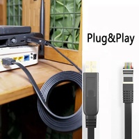 OEM CP2102 USB 2.0 RJ45 8P8C RS232 Câble de console Plaqué or Gaine PVC Tresse Blindage Cuivre pur pour Caméras Ordinateurs